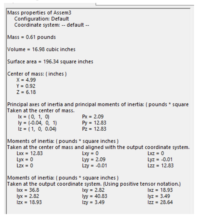 Mass Properties